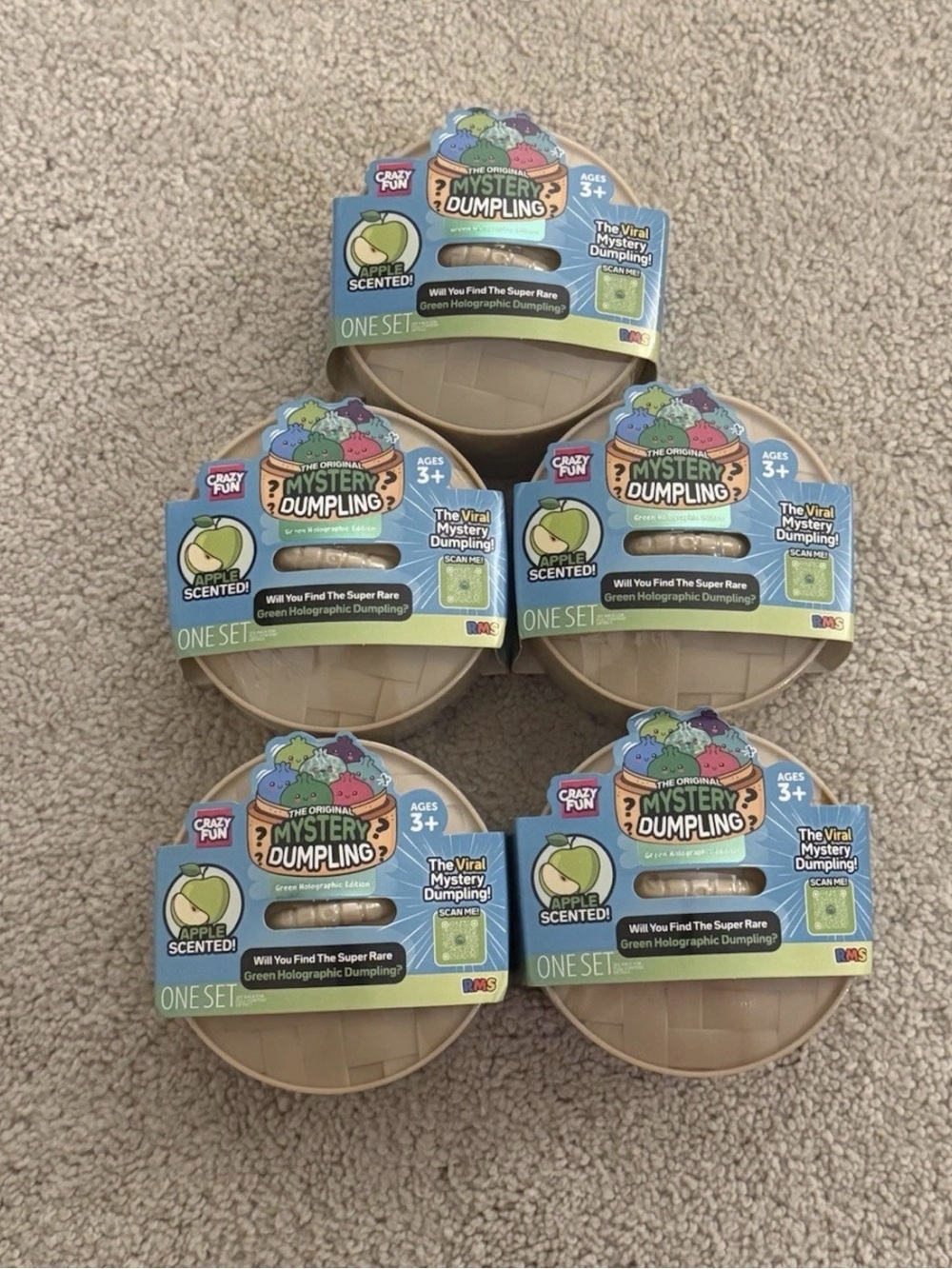 Mystery Dumpling Green Holographic Edition Apple Scented Lot Of 5